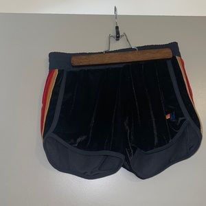 NWT Aviator Nation 5 Strip Velvet Shorts - Black - Size M